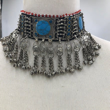 Load image into Gallery viewer, Turquoise Kuchi Choker Necklace With Bells