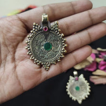 Load image into Gallery viewer, Handmade Gold Coins Earrings With Glass Stones