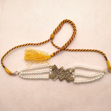 Load image into Gallery viewer, Tribal Motif Choker Necklace With Pearls Beaded Chain