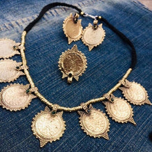 Load image into Gallery viewer, Antique Gold Tone Coins Jewelry Set