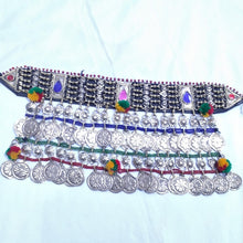 Load image into Gallery viewer, Massive Choker Necklace, Antique Long Dangling Multicolor Choker Necklace