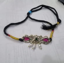 Load image into Gallery viewer, Pearls and Vintage Glass Stones Choker Necklace