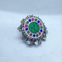 Load image into Gallery viewer, Yellow and Green Afghan Kuchi Massive Ring