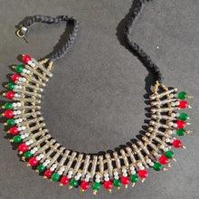 Load image into Gallery viewer, Metal Spikes Choker Necklace With Beads, Metal Choker Necklace