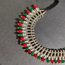 Load image into Gallery viewer, Metal Spikes Choker Necklace With Beads, Metal Choker Necklace