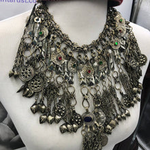 Load image into Gallery viewer, Silver Kuchi Dangling Tassels Oversized Necklace