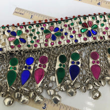 Load image into Gallery viewer, Tribal Choker Necklace With Dangling Tassels and Glass Stones