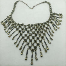 Load image into Gallery viewer, Vintage Rusty Floral Design Choker Necklace With Dangling Bells