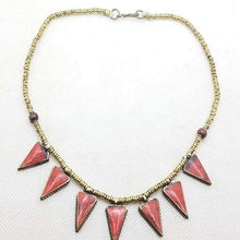 Load image into Gallery viewer, Choker Necklace, Afghan Tribal Beaded Chain Choker Necklace, Ethnic Stone Jewelry, Tribal Gypsy Jewelry, Boho Jewelry, Statement Necklace