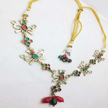 Load image into Gallery viewer, Afghan Multicolor Birds Choker Necklace, Multicolor Necklace With Adjustable Length