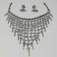 Load image into Gallery viewer, Silver Jewelry Set- Choker Necklace With Earrings