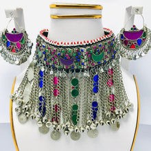 Load image into Gallery viewer, Silver Kuchi Handmade Tribal Jewelry Set