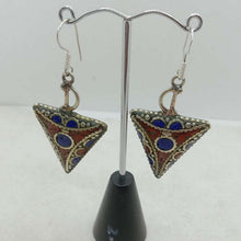 Load image into Gallery viewer, Triangle Shaped Dangle Earrings, Nepalese Earrings