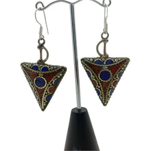 Load image into Gallery viewer, Triangle Shaped Dangle Earrings, Nepalese Earrings