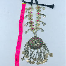 Load image into Gallery viewer, Vintage Pendant Necklace With Glass Stones and Tassels