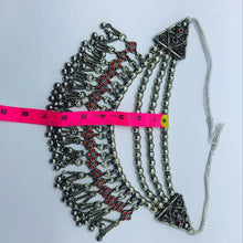 Load image into Gallery viewer, Vintage Beaded Layered Choker Necklace With Red Glass Stones