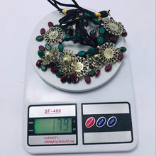 Load image into Gallery viewer, Beaded Stone Motifs Choker Necklace With Earrings