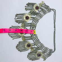 Load image into Gallery viewer, Antique Silver Kuchi Bib Necklace With Dangling Five Pendants