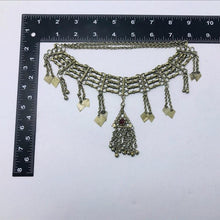 Load image into Gallery viewer, Vintage Necklace, Tribal Kuchi Antique Choker Necklace With Dangling Pendant
