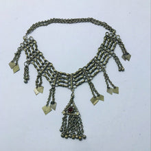 Load image into Gallery viewer, Vintage Necklace, Tribal Kuchi Antique Choker Necklace With Dangling Pendant