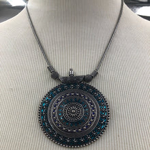 Load image into Gallery viewer, Silver Large Pendant Necklace With Chain, Silver Pendant Necklace