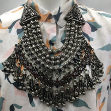 Load image into Gallery viewer, Vintage Beaded Layered Choker Necklace With Red Glass Stones