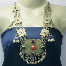 Load image into Gallery viewer, Bohemian Silver Kuchi Vintage Massive Pendant Necklace