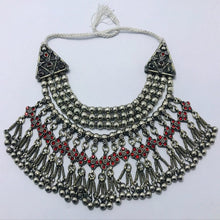 Load image into Gallery viewer, Vintage Beaded Layered Choker Necklace With Red Glass Stones
