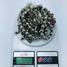 Load image into Gallery viewer, Vintage Beaded Layered Choker Necklace With Red Glass Stones