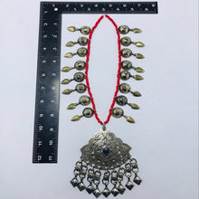 Load image into Gallery viewer, Tribal Nomadic Beaded Chain Pendant Embellished With Turkman Buttons