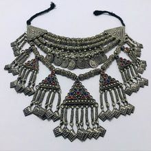 Load image into Gallery viewer, Multi Layers Beaded Choker Necklace With Dangling Pendants and Coins