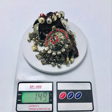 Load image into Gallery viewer, Tribal Turkman Pendant Necklace With Buttons and Bells, Handmade Turkman Necklace