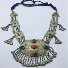 Load image into Gallery viewer, Bohemian Silver Kuchi Vintage Massive Pendant Necklace