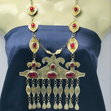 Load image into Gallery viewer, Vintage Turkmen Long Chain Massive Pendant Necklace