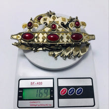 Load image into Gallery viewer, Vintage Turkmen Long Chain Massive Pendant Necklace With Glass Stones, Tribal Pendant With Dangling Long Tassels, Kuchi Turkmen Jewelry