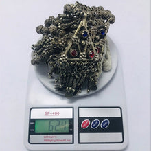 Load image into Gallery viewer, Beaded Layered Choker Necklace With Pendants And Glass Stones