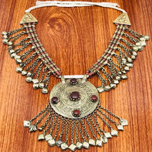 Load image into Gallery viewer, Afghan Kuchi Necklace With Glass Stone