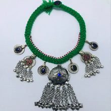 Load image into Gallery viewer, Tribal Handmade Choker Necklace With Dangling Tassels and Bells
