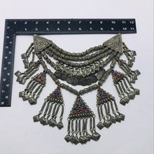 Load image into Gallery viewer, Multi Layers Beaded Choker Necklace With Dangling Pendants and Coins