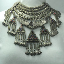 Load image into Gallery viewer, Multi Layers Beaded Choker Necklace With Dangling Pendants and Coins