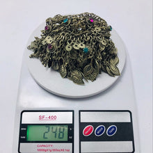 Load image into Gallery viewer, Vintage Choker Necklace With Dangling Silver Kuchi Tassels