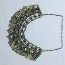 Load image into Gallery viewer, Vintage Choker Necklace With Dangling Silver Kuchi Tassels