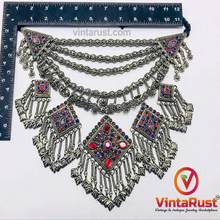 Load image into Gallery viewer, Glam Choker Necklace, Vintage Necklace with Bold Pendants and Beads