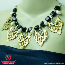 Load image into Gallery viewer, Stunning Black Stones and Motif Choker Necklace