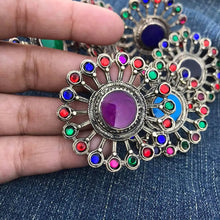 Load image into Gallery viewer, Afghan Ring, Tribal Ring With Multicolor Glass Stones