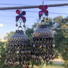 Load image into Gallery viewer, Jhumka Earrings and Statement Choker Necklace