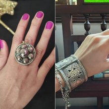 Load image into Gallery viewer, Tribal Cuff Kuchi Jewelry Set