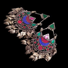 Load image into Gallery viewer, Kuchi Multicolor Glass Stones Antique Massive Earrings