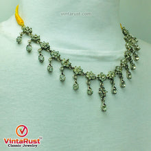 Load image into Gallery viewer, Indian Style Dangling Silver Gems Necklace