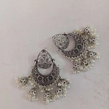 Load image into Gallery viewer, Ethnic Handmade Silver Tone Earrings With Pearls